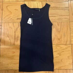 NWT Navy Cashmere/Silk Magaschoni Ribbed Tank Top